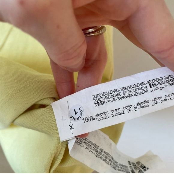 Zara Puff Voluminous Ruffle Poplin Sleeve Bodycon Mini Dress Pastel Yellow Sz M - Picture 12 of 16